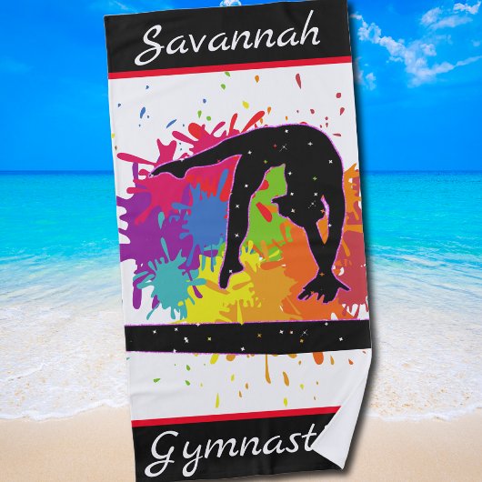 Serviette De Plage Gymnastique Balance Paint Splatter