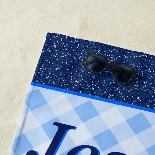 Serviette De Plage Gymnastique Fille Bleu clair Bleu foncé (En situation)