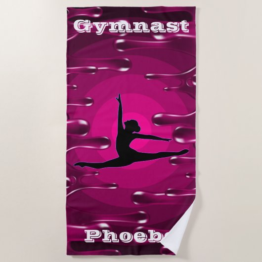Serviette De Plage Gymnastique Magenta Wet Paint (Devant)