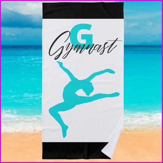 Serviette De Plage Gymnastique Monogramme G est pour Gymnaste