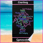 Serviette De Plage Gymnastique Mot Cloud