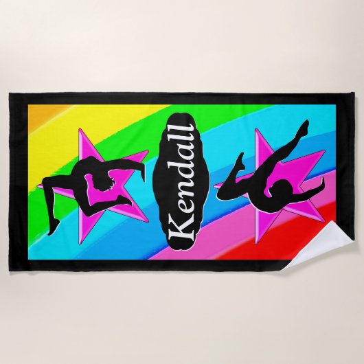 SERVIETTE DE PLAGE GYMNASTIQUE PERSONNALISÉE COLOR (Devant)