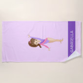 Serviette De Plage Gymnastique personnalisée par pourpre (Devant)