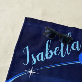 Serviette De Plage Gymnastique rythmique Abstrait bleu avec Glam arge (En situation)