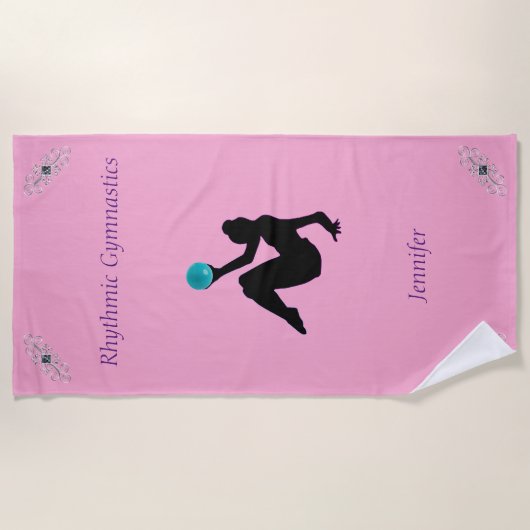 Serviette De Plage Gymnastique rythmique Ball Routine Glam (Devant)