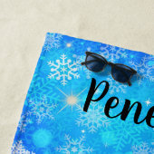 Serviette De Plage Gymnastique Snowflake (En situation)