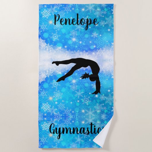 Serviette De Plage Gymnastique Snowflake (Devant)