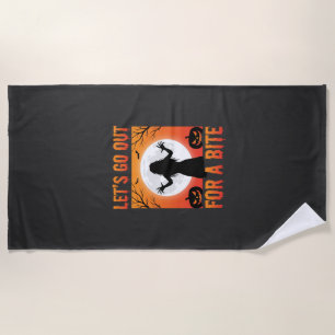 Serviette De Plage Halloween Allons Sortir Pour Une Morsure Horreur