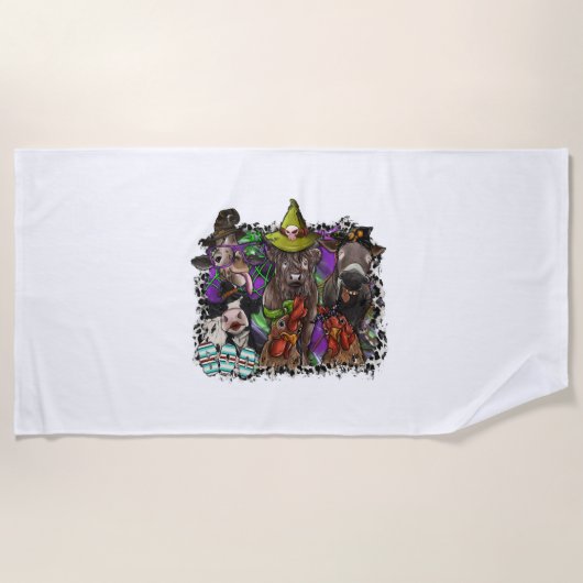 Serviette De Plage Halloween animal (Devant)