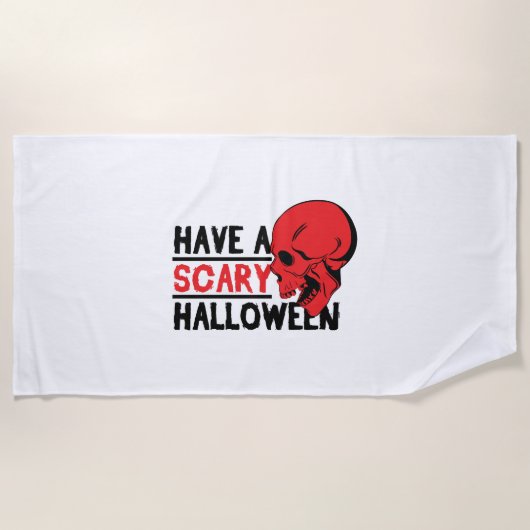 Serviette De Plage Halloween - Avoir un halloween effrayant (Devant)