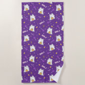 Serviette de plage Halloween Cat Ghost (Devant)