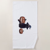 Serviette De Plage Halloween chat noir T-shirt trop grand (Devant)