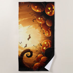 Serviette De Plage Halloween/chauve-souris/Citrouille/automne
