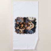 Serviette De Plage Halloween chien Goldendoodle (Devant)