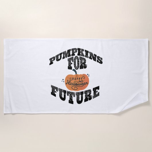Serviette De Plage Halloween Citrouille (Devant)