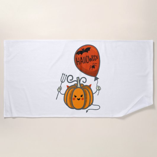 Serviette De Plage Halloween citrouille (Devant)