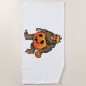 Serviette De Plage Halloween Citrouille Bigfoot (Devant)