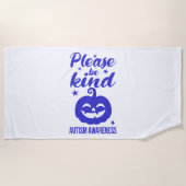 Serviette De Plage Halloween Citrouille bleu Autisim sensibilisation (Devant)
