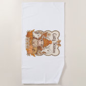 Serviette De Plage Halloween citrouille et hippique de la vache (Devant)