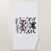Serviette De Plage Halloween crâne gothique cerise (Devant)