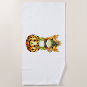 Serviette De Plage Halloween Cute Frog sur Citrouille (Devant)