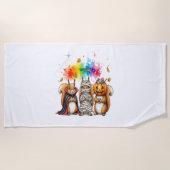 Serviette De Plage Halloween Cute Squirrels Costume (Devant)