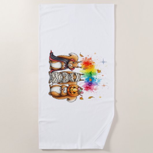 Serviette De Plage Halloween Cute Squirrels Costume (Devant)