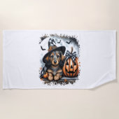 Serviette De Plage Halloween Dachshund Chien (Devant)