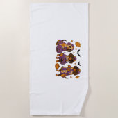 Serviette De Plage Halloween Dachshund Chien Ghost (Devant)