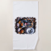 Serviette De Plage Halloween de chien de boxe (Devant)