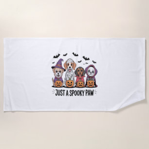 Serviette De Plage Halloween de chien juste un paw Éffrayant