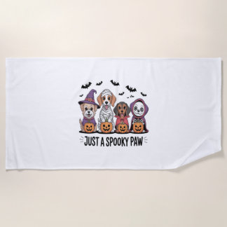 Serviette De Plage Halloween de chien juste un paw Éffrayant