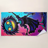 Serviette De Plage Halloween de nuit éffrayante conception créatrice (Devant)