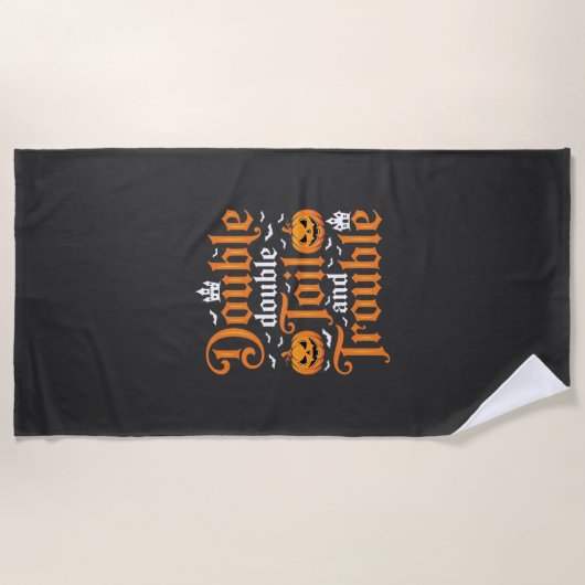 Serviette De Plage Halloween Double Double Toil and Trouble_1 (Devant)