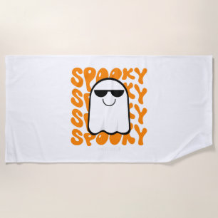 Serviette De Plage Halloween Éffrayant orange noir