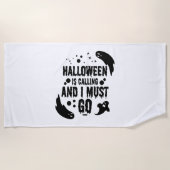 Serviette De Plage Halloween est en train d'appeler (Devant)