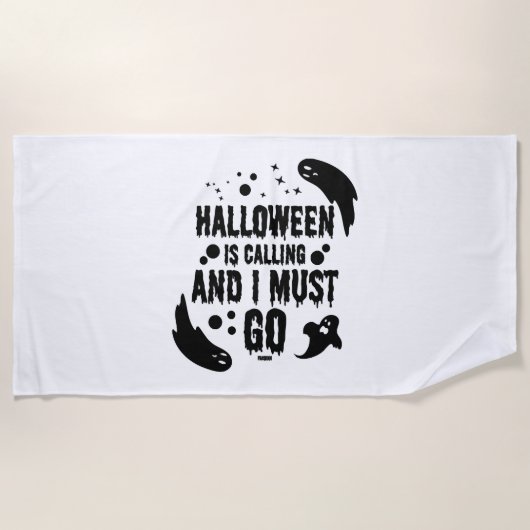 Serviette De Plage Halloween est en train d'appeler (Devant)