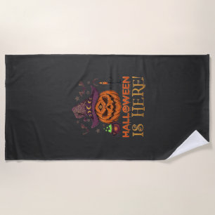 Serviette De Plage Halloween Est Là Chapeau De Sorcière Citrouille Ch