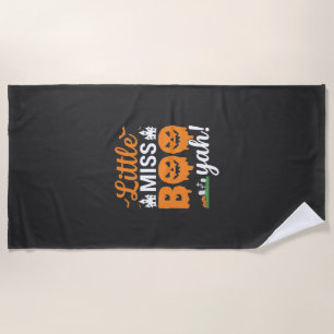 Serviette De Plage Halloween Little Miss Boo Yah modèle de citrouille