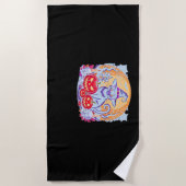 Serviette De Plage Halloween mignon Fantôme Citrouille Chat classique (Devant)