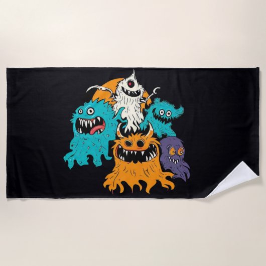 Serviette De Plage Halloween/Monster/octobre/automne (Devant)