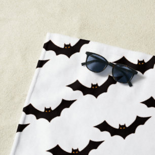 Serviette De Plage Halloween, motif de chauves-souris, farce ou frian