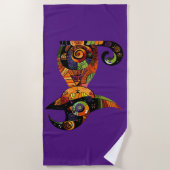 Serviette De Plage Halloween/mystique/chat/chute (Devant)