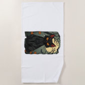 Serviette De Plage Halloween mystique Chat Noir Art - Feline Éffrayan (Devant)