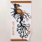 Serviette De Plage Halloween/octobre/automne/arbre citrouille (Devant)