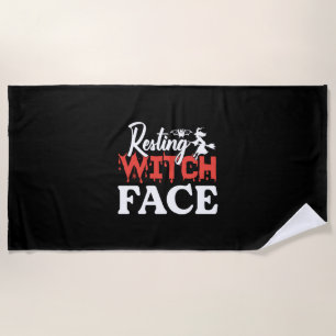 Serviette De Plage Halloween Resting Witch Facce Birthday
