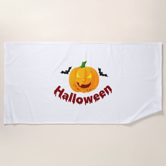 Serviette De Plage Halloween sanglant (Devant)