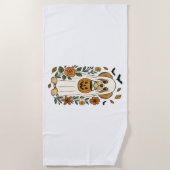 Serviette De Plage Halloween Shih Tzu avec des fleurs d'automne (Devant)
