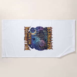 Serviette De Plage Halloween signifie bonheur château hanté sorcière