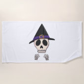 Serviette De Plage Halloween Skeleton design, Halloween Éffrayant (Devant)